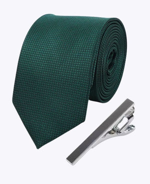 Stropdas + Dasspeld Groen nr.2 Heren in Polyester 