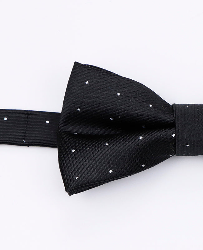Vlinderdas Zwart Met Stippen Heren in Polyester "Georges"