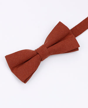 Noeud Papillon + Pochette de Costume Terracotta Homme en Coton «Edgard»