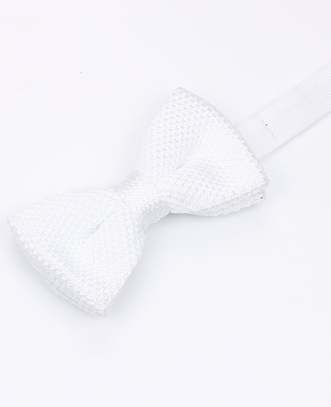 Vlinderdas Wit Heren in Tricot "Léon"