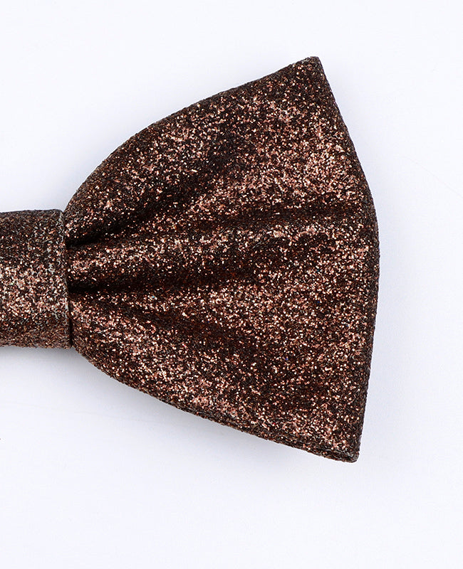 Vlinderdas met Pailletten Bruin Heren in Polyester &ldquo;Olive&rdquo;