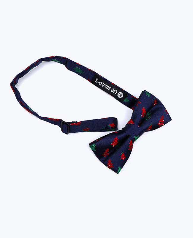 Vlinderdas Kerst Blauw nr.2 Kinderen in Polyester "Christmas"