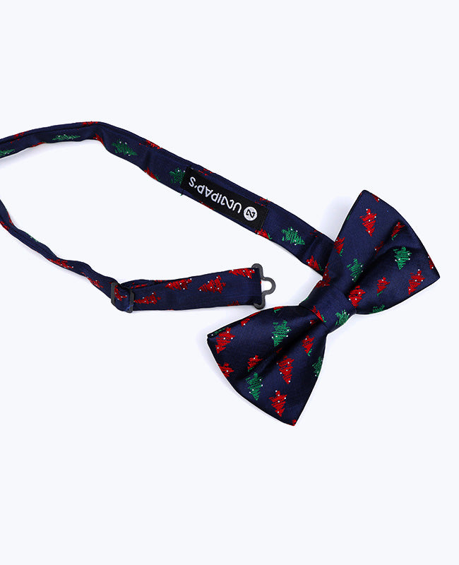 Vlinderdas Kerst Blauw nr.2 Heren in Polyester "Christmas"