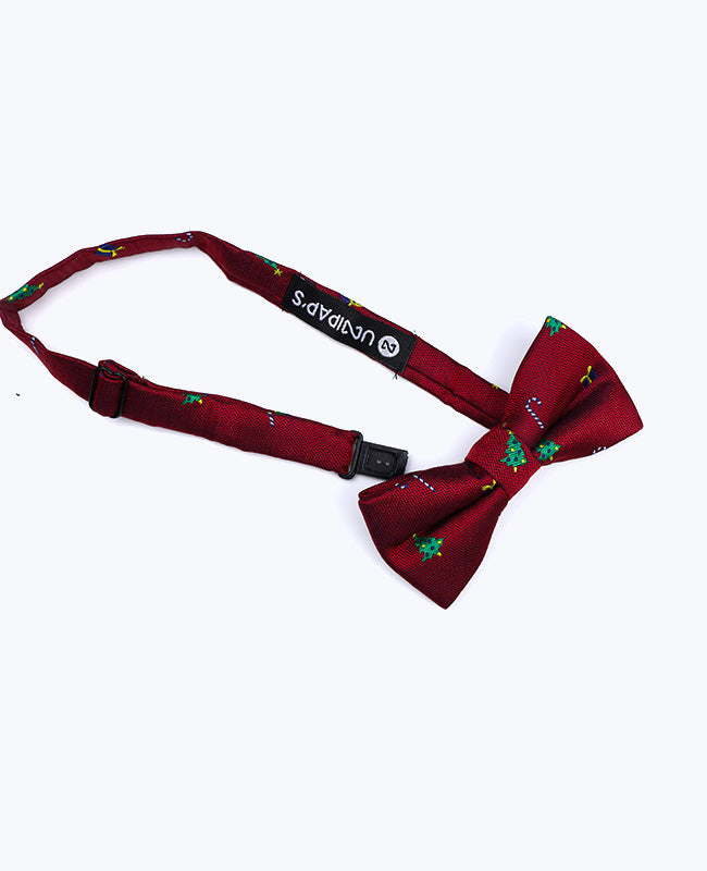 Kerst Vlinderdas Rood nr.1 Kinderen in Polyester "Christmas"