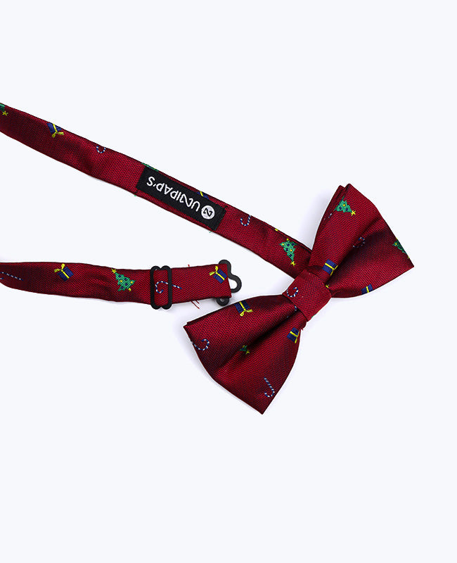 Kerst Vlinderdas Rood nr.1 Heren in Polyester "Christmas"