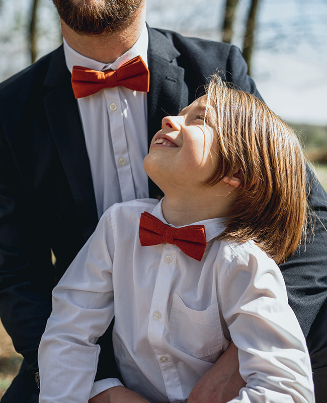 Noeud Papillon Terracotta n°1 Homme en Effet Velours «Simon»