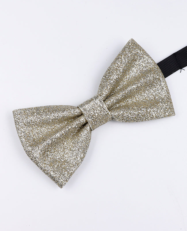 Vlinderdas met Zilveren Pailletten nr.3 Heren in Polyester "Olive"