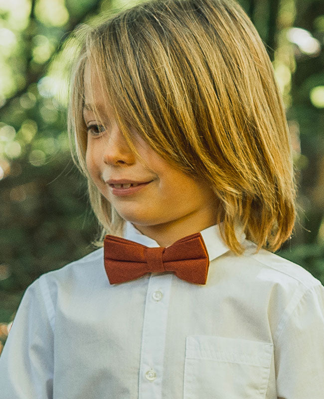Vlinderdas Terracotta Kinderen in Katoen "Edgard"
