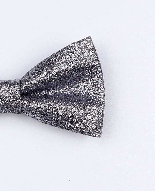 Vlinderdas Met Pailletten Zilver nr.1 Kinderen in Polyester "Olive"