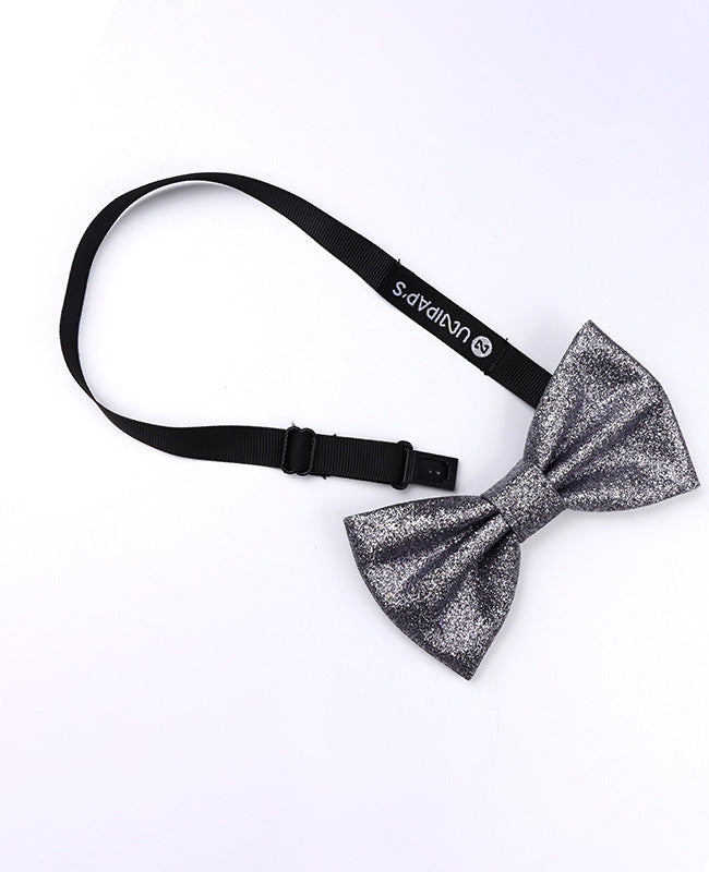 Vlinderdas Met Pailletten Zilver nr.1 Heren in Polyester "Olive"