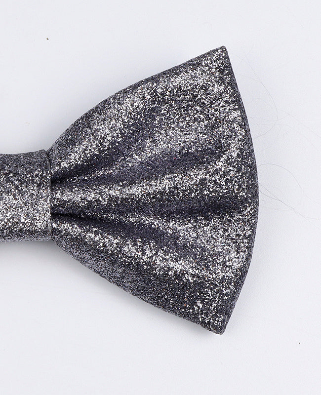 Vlinderdas Met Pailletten Zilver nr.1 Heren in Polyester "Olive"