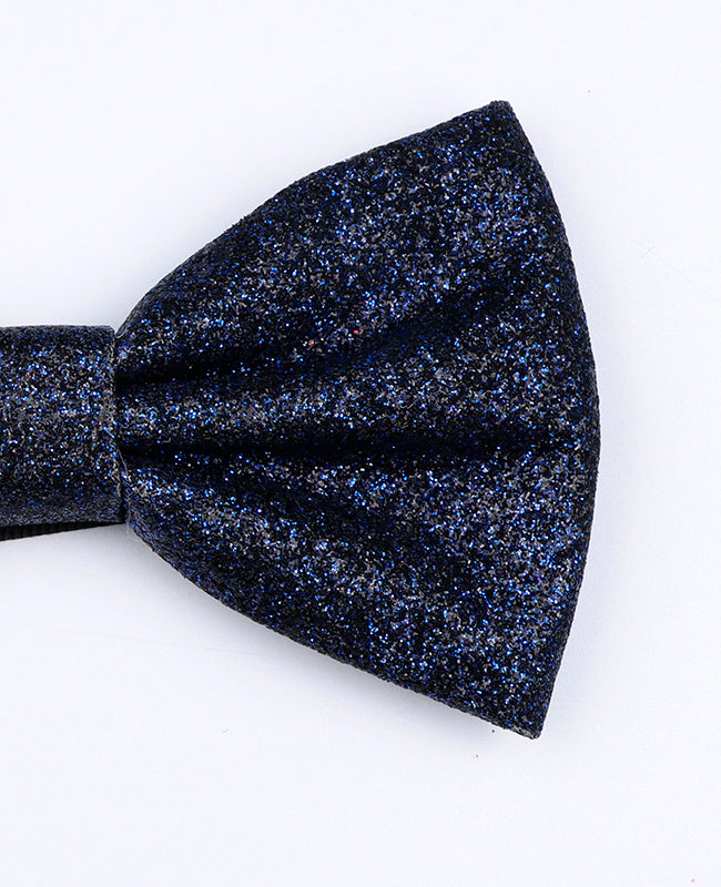 Vlinderdas Met Pailletten Blauw nr.4 Heren in Polyester "Olive"