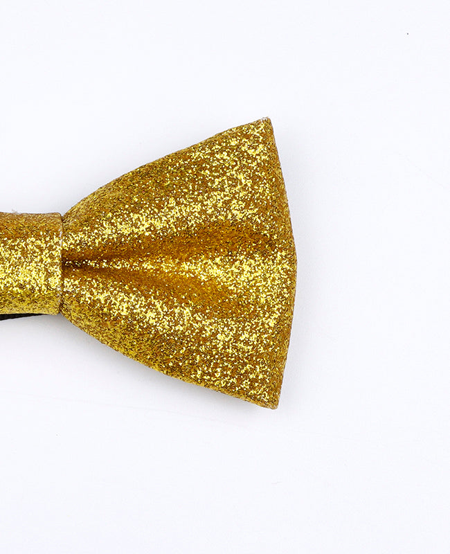 Vlinderdas Met Pailletten Goud nr. 1 Kinderen in Polyester "Olive"