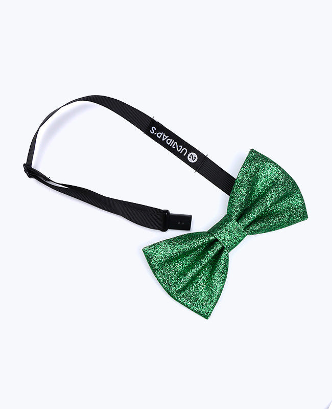 Vlinderdas Met Pailletten Groen nr.1 Heren in Polyester "Olive"