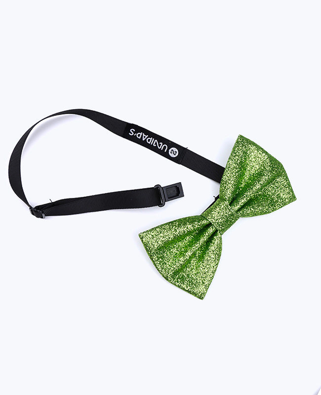 Vlinderdas Met Pailletten Groen nr.2 Heren in Polyester "Olive"