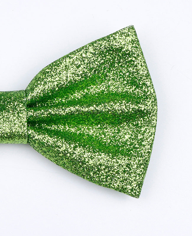 Vlinderdas Met Pailletten Groen nr.2 Heren in Polyester "Olive"