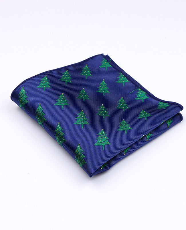 Kerst Pochet Blauw nr.1 in Polyester "Christmas"