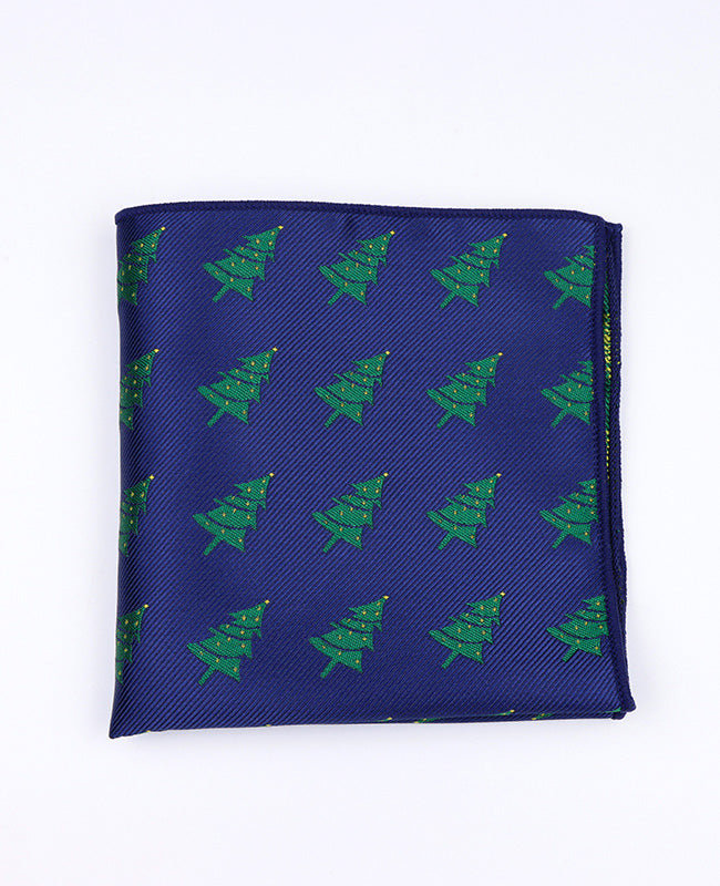 Kerst Pochet Blauw nr.1 in Polyester "Christmas"