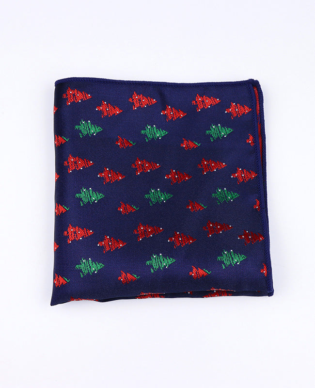 Pochet Kerst Blauw nr.2 in Polyester "Christmas"