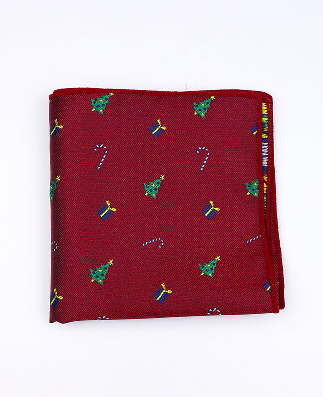 Kerst Pochet Rood nr.2 in Polyester "Christmas"