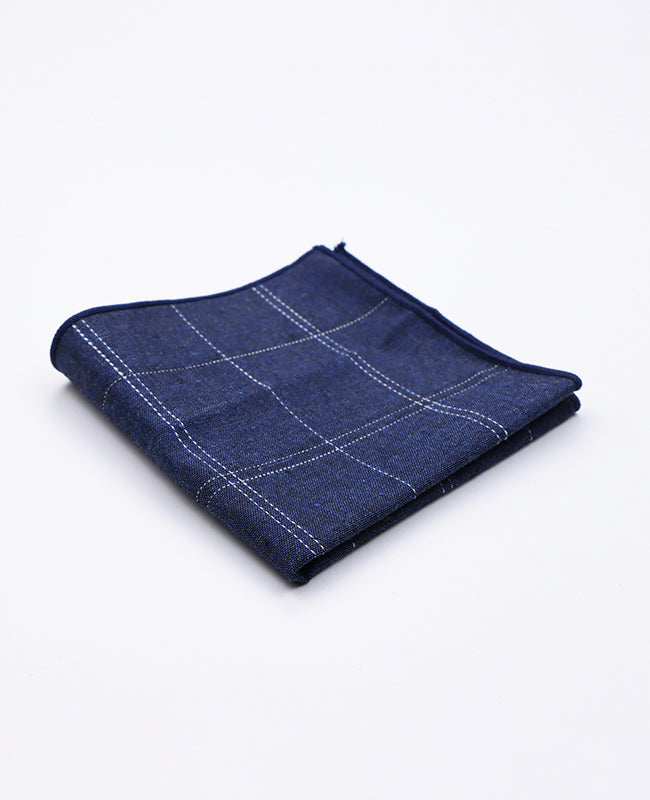 Pochet Tartan Blauw in Katoen | Marcel - Unipap's