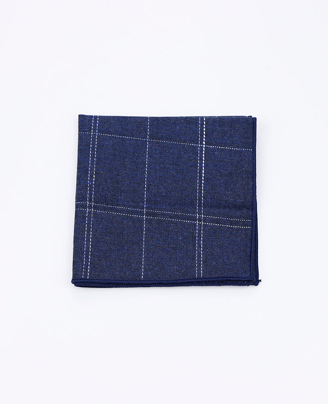 Pochet Tartan Blauw in Katoen | Marcel - Unipap's