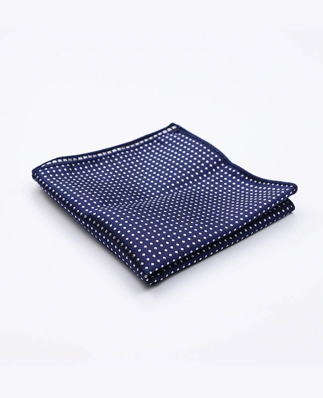 Pochet Blauw nr.1 Met Stippen in Polyester "Louis"