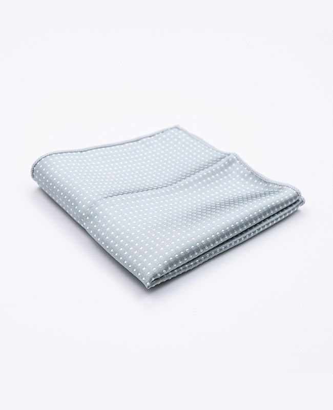 Pochet Grijs Met Stippen in Polyester "Louis"