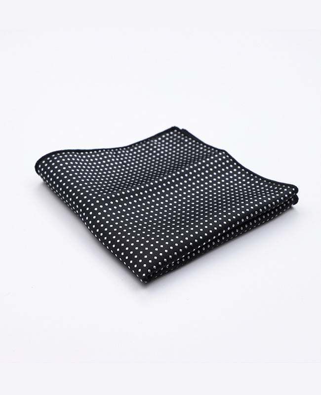 Pochette de Costume Noir n°2 à Pois en Polyester «Louis»