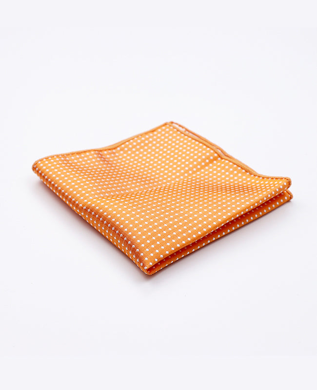 Pochet Oranje Met Stippen in Polyester "Louis"