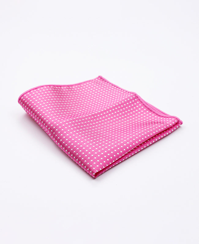 Pochette de Costume Rose n°2 à Pois en Polyester «Louis»