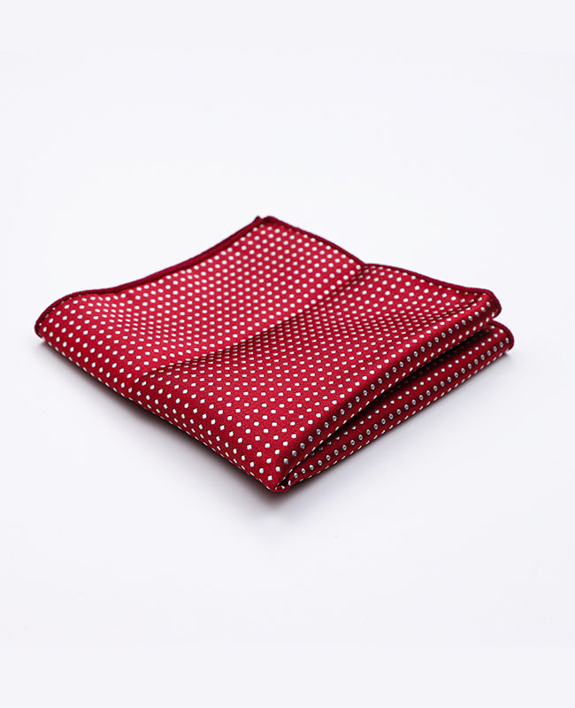 Pochet Rood nr.2 Met Stippen in Polyester "Louis"