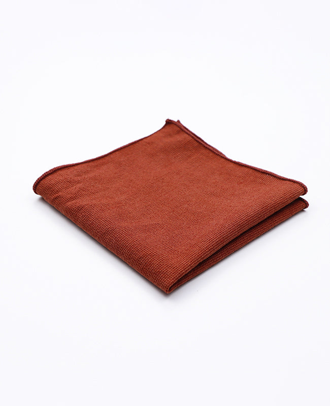 Vlinderdas + Pochet Terracotta Heren in Katoen "Edgard"