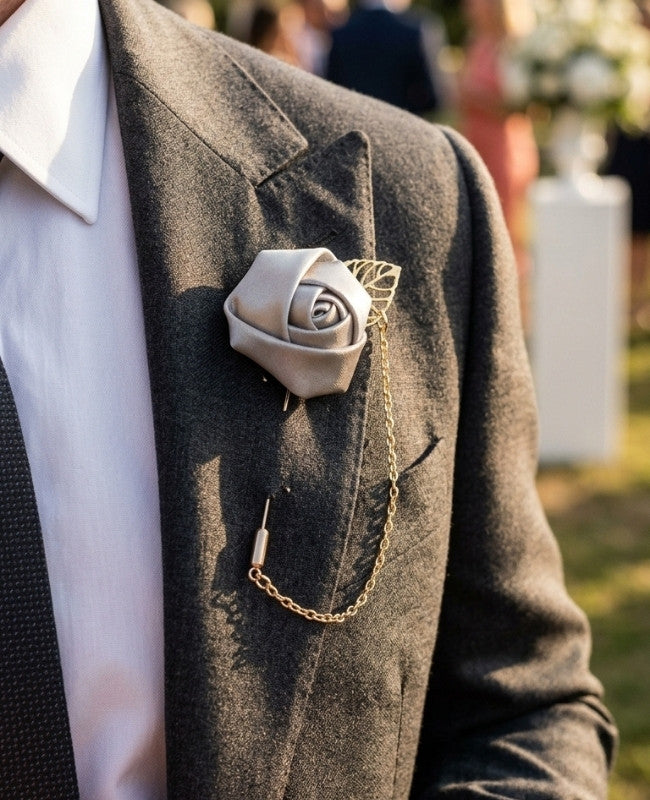 Knoopsgat bloem Grijs Heren "Alfred"