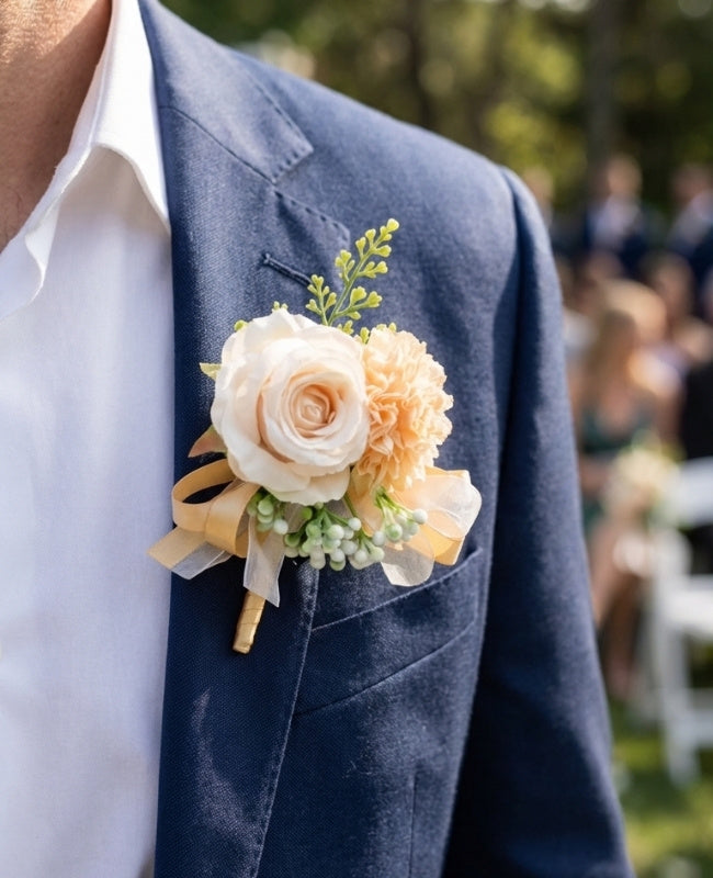 Boutonnière Fleur Orange Homme «Valentin»