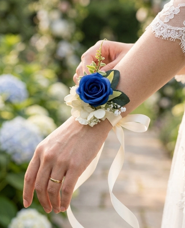 Armband Bloem Blauw Dames "Gabriel"