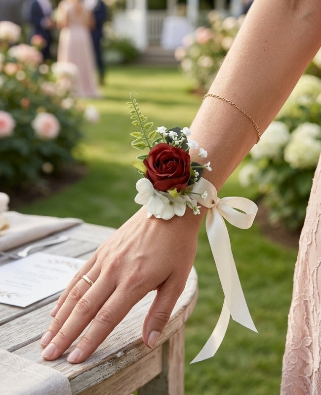 Armband Bloem Rood Dames "Gabriel"