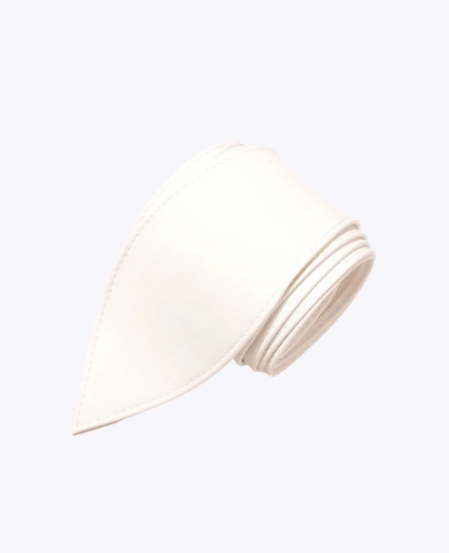 Ceinture de Robe à Nouer Femme Blanc en Cuir "Mathilde"