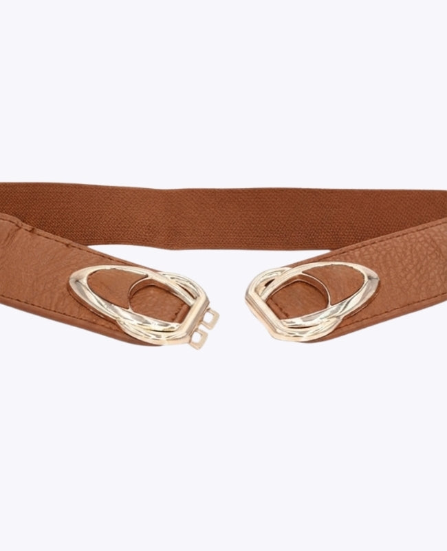 Elastische Jurkriem Dames Bruin in Leer "Louise"
