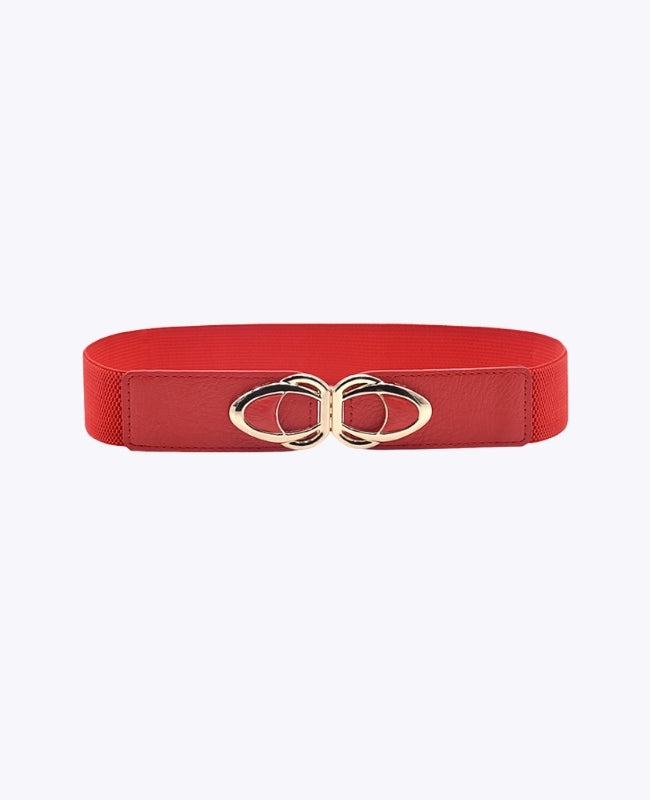 Elastische Jurkriem Dames Rood in Leer "Louise"