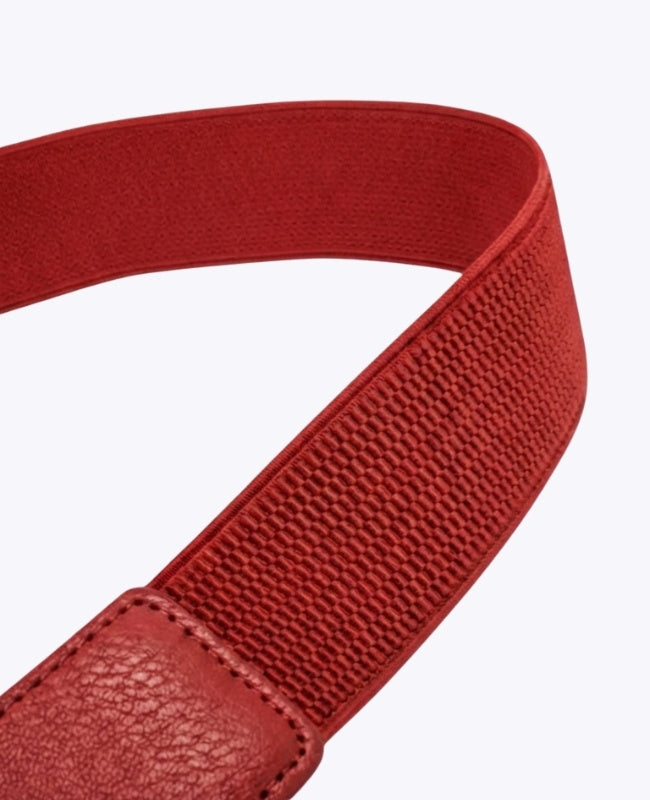 Elastische Jurkriem Dames Rood in Leer "Louise"