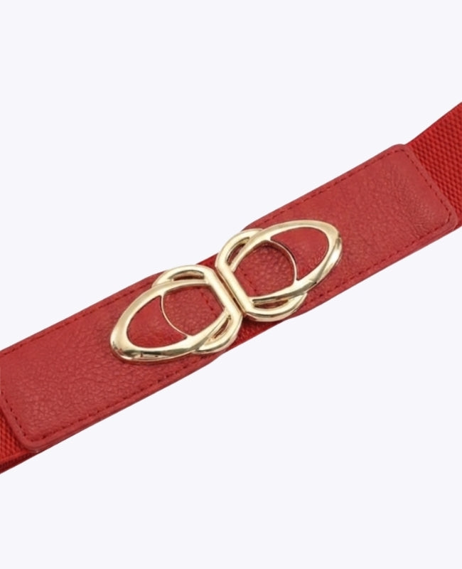 Elastische Jurkriem Dames Rood in Leer "Louise"