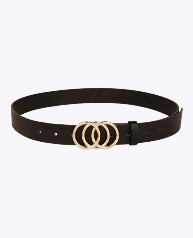 Ceinture de Robe Femme Noir en Cuir "Clémence"