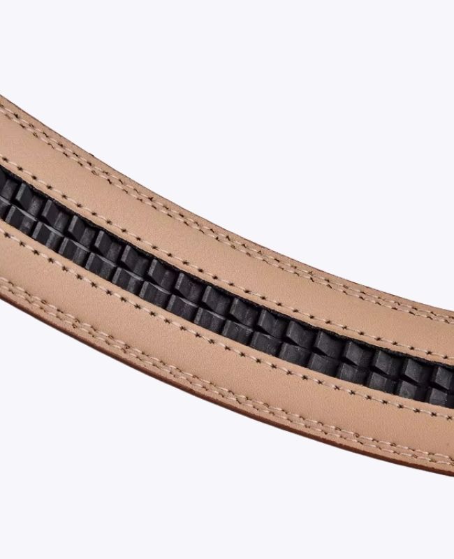 Heren Riem Bruin in Leer Zonder Gaatjes "Alphonse"