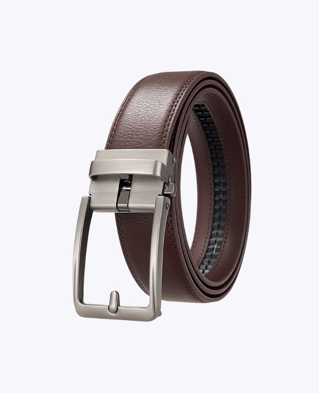Ceinture Homme Marron en Cuir Sans Trou "Henri"