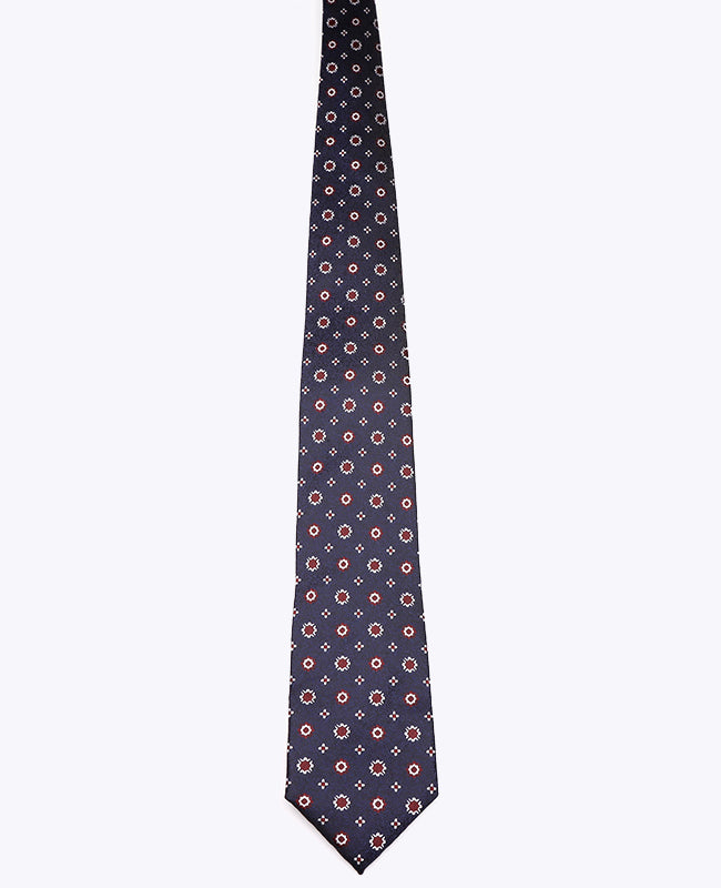 Stropdas Blauw nr.1 Met Patronen Heren in Polyester "Edmond"