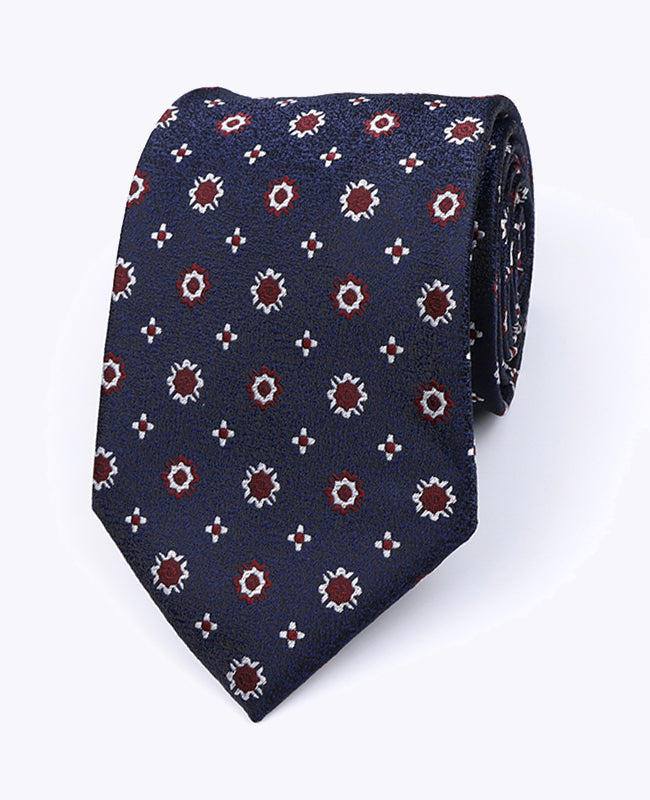 Stropdas Blauw nr.1 Met Patronen Heren in Polyester "Edmond"