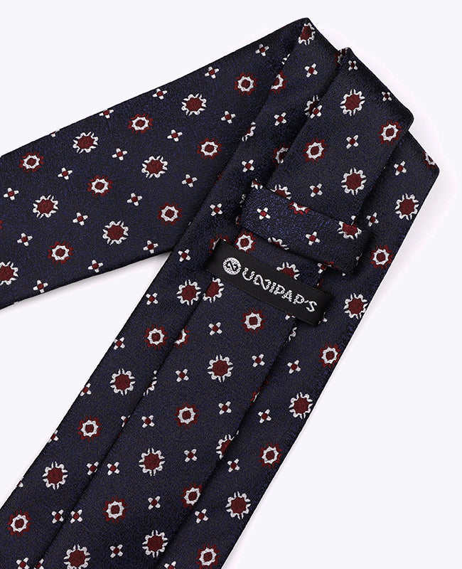 Stropdas Blauw nr. 1 Met Patronen Heren in Polyester "Edmond"