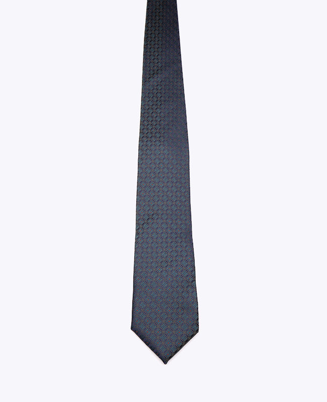 Stropdas Blauw nr. 2 Met Patronen Heren in Polyester "Edmond"
