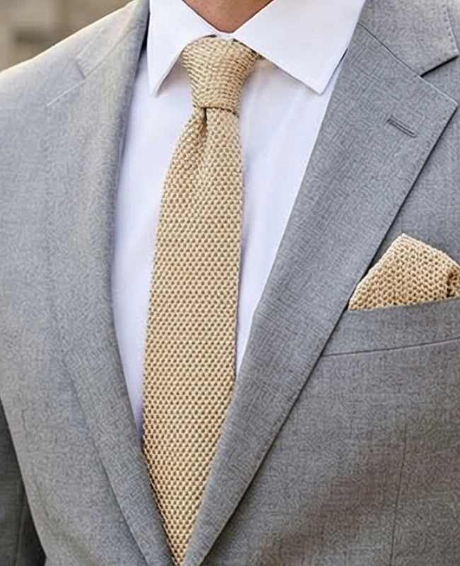 Stropdas Goud Heren in Tricot "Léon"